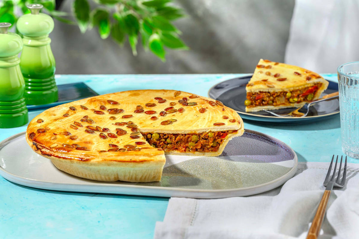 Hartige taart linzencurry - Groot