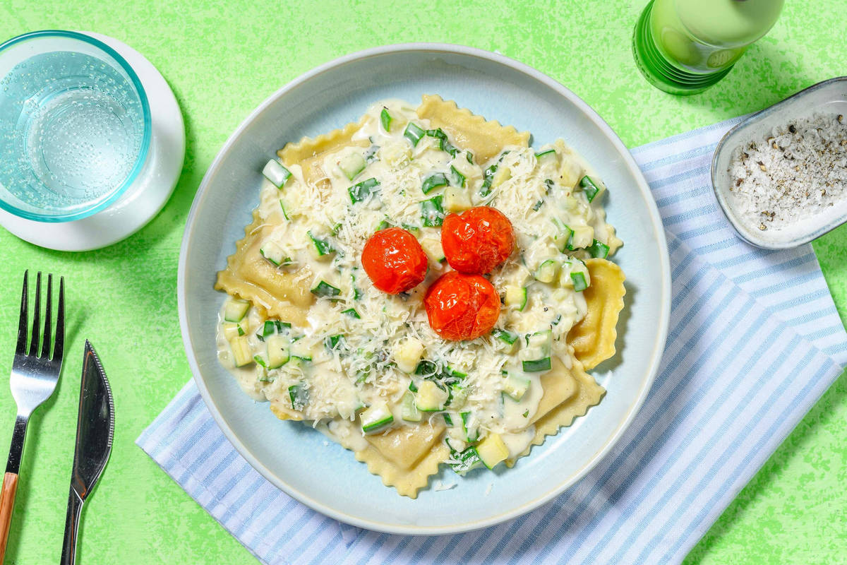 Ravioli schorseneren met courgette-roomsaus