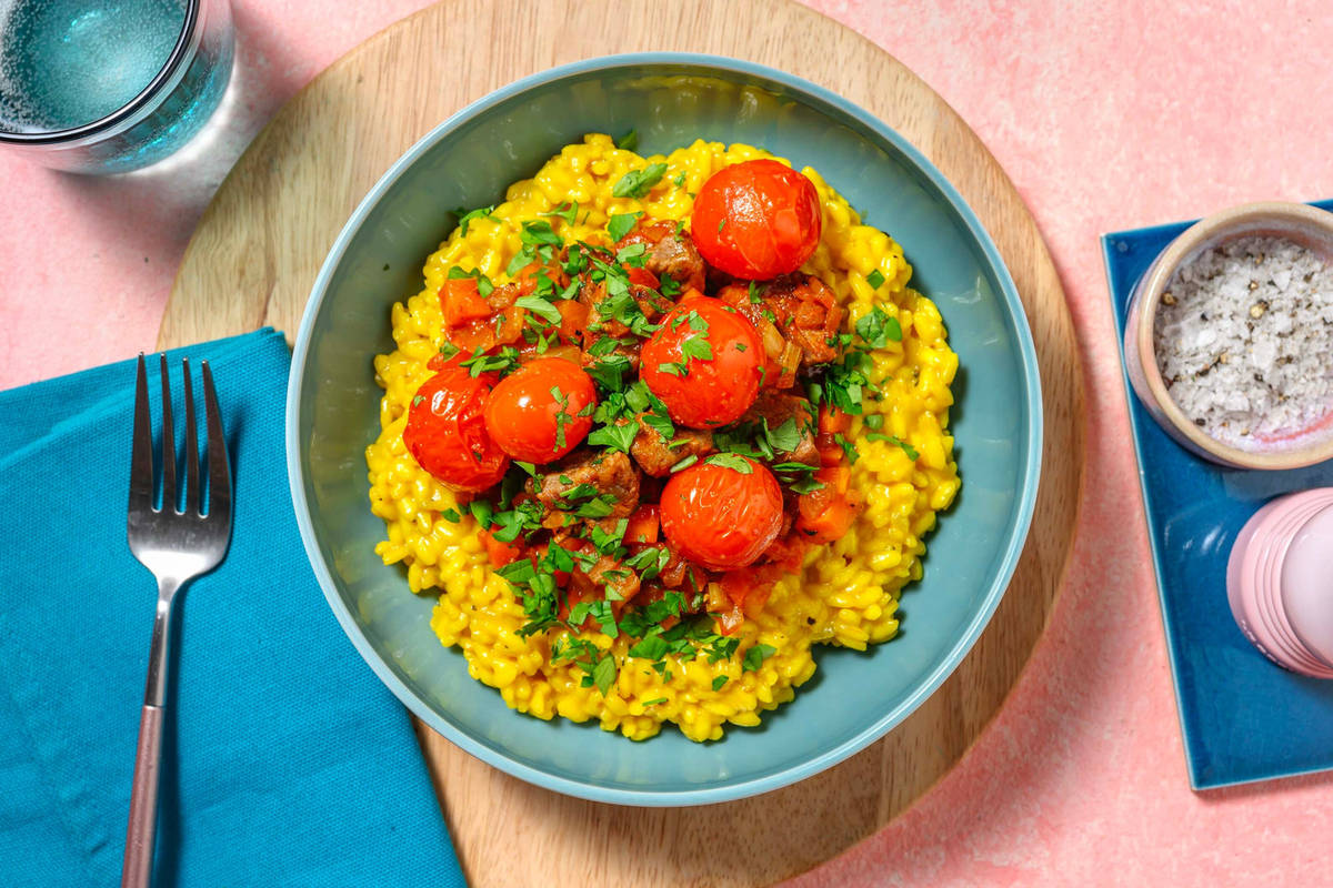 Ossobuco met gele risotto