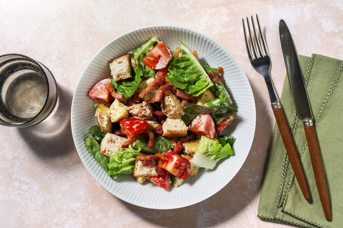 Creamy Honey Bacon, Potato and Baby Gem Salad