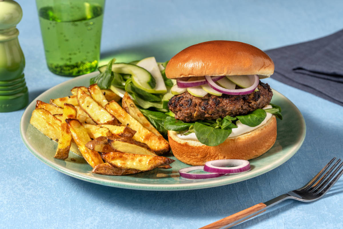 Homemade Apple Beef Burgers