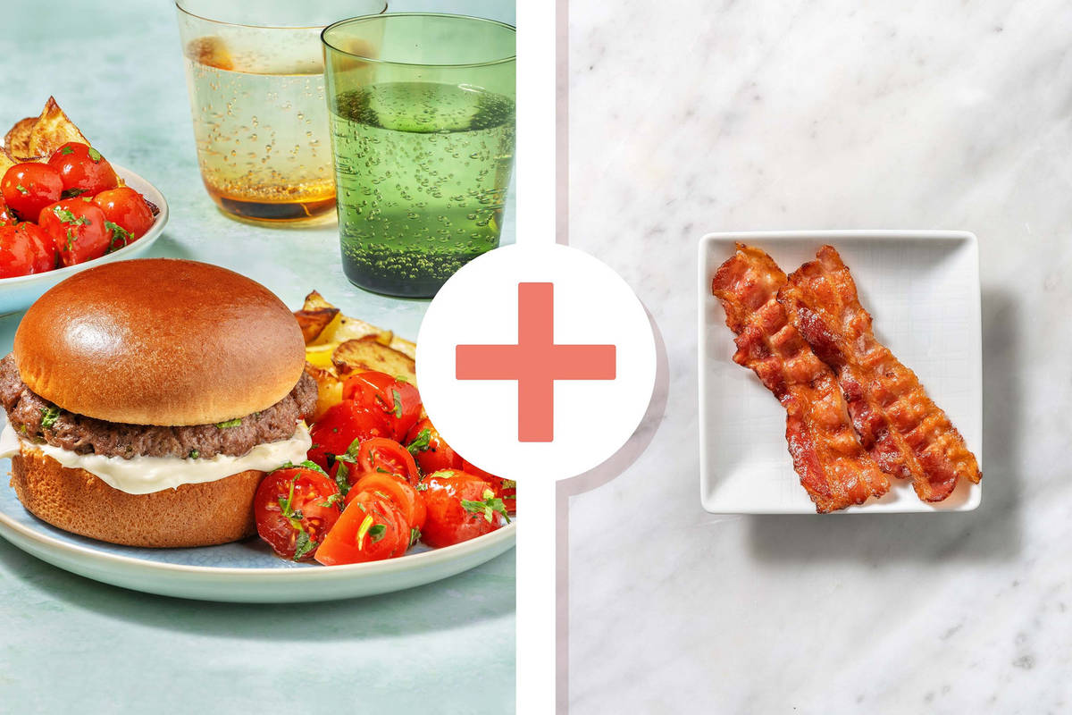 Herby Bacon Burgers and Wedges
