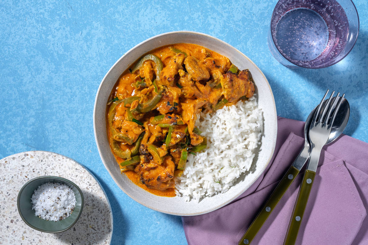 Extra de pollo al curry y verduras al estilo tikka
