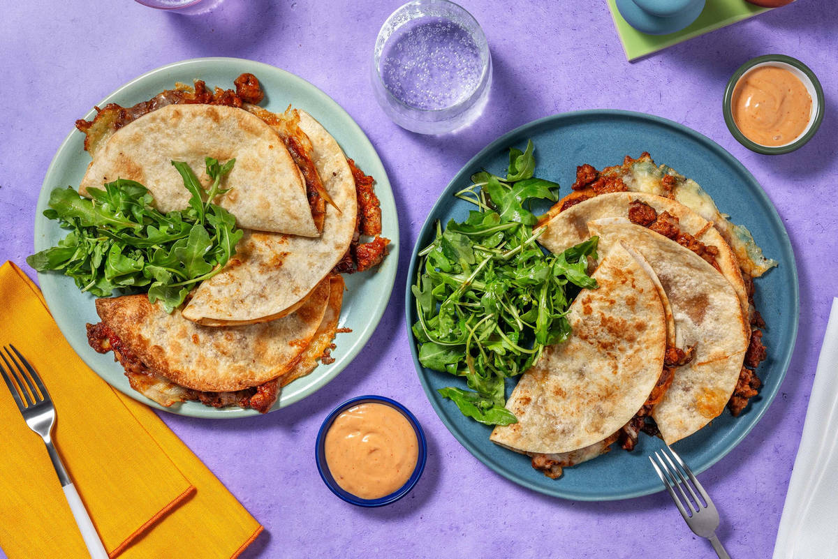 Bacon & Beef Cheeseburger Inspired Quesadillas