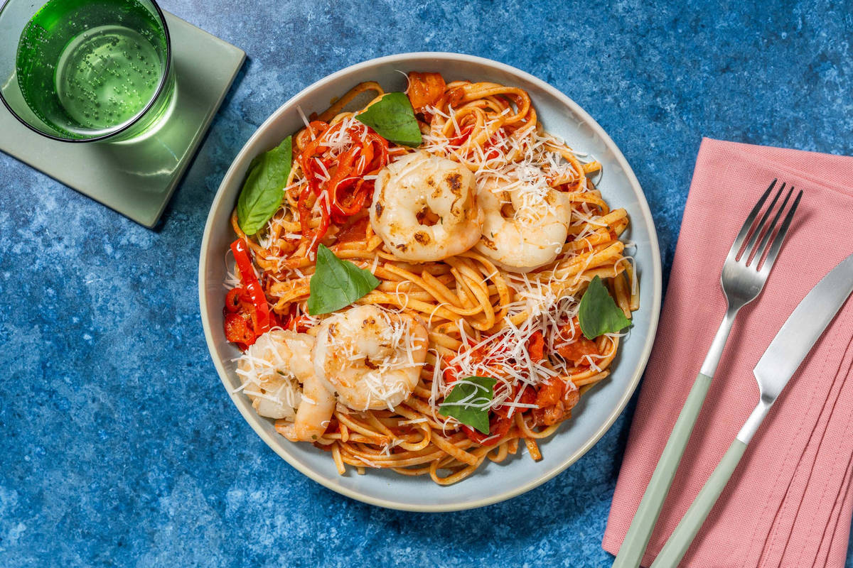 Linguine met scampi's