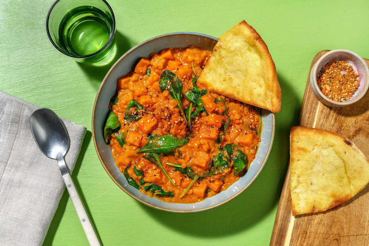 Sweet Potato and Pea Coconut Dal