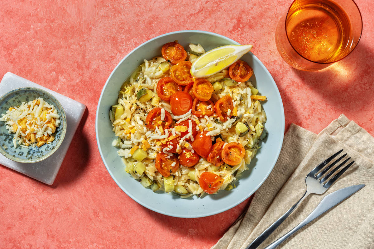 Orzo con calabacín al limón