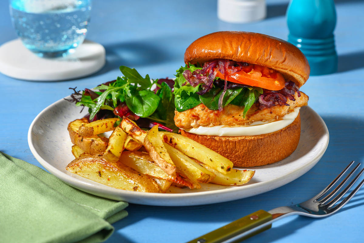 Burger di petto di pollo alla paprika