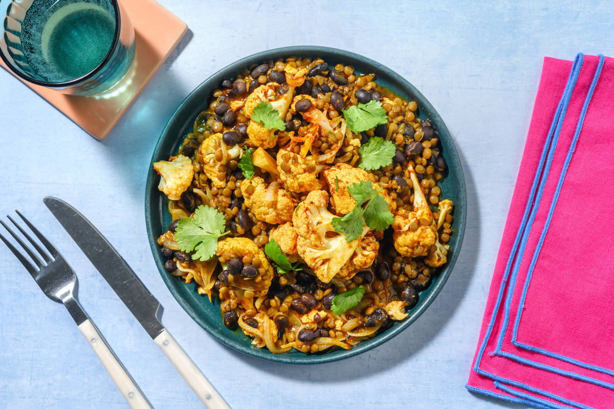 Curry cremoso de coliflor asada