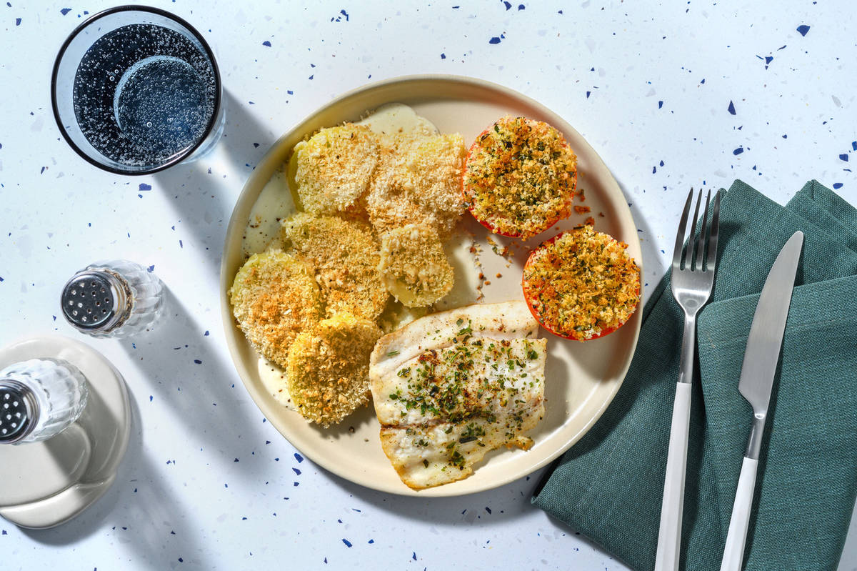 Merluza al horno con especias italianas