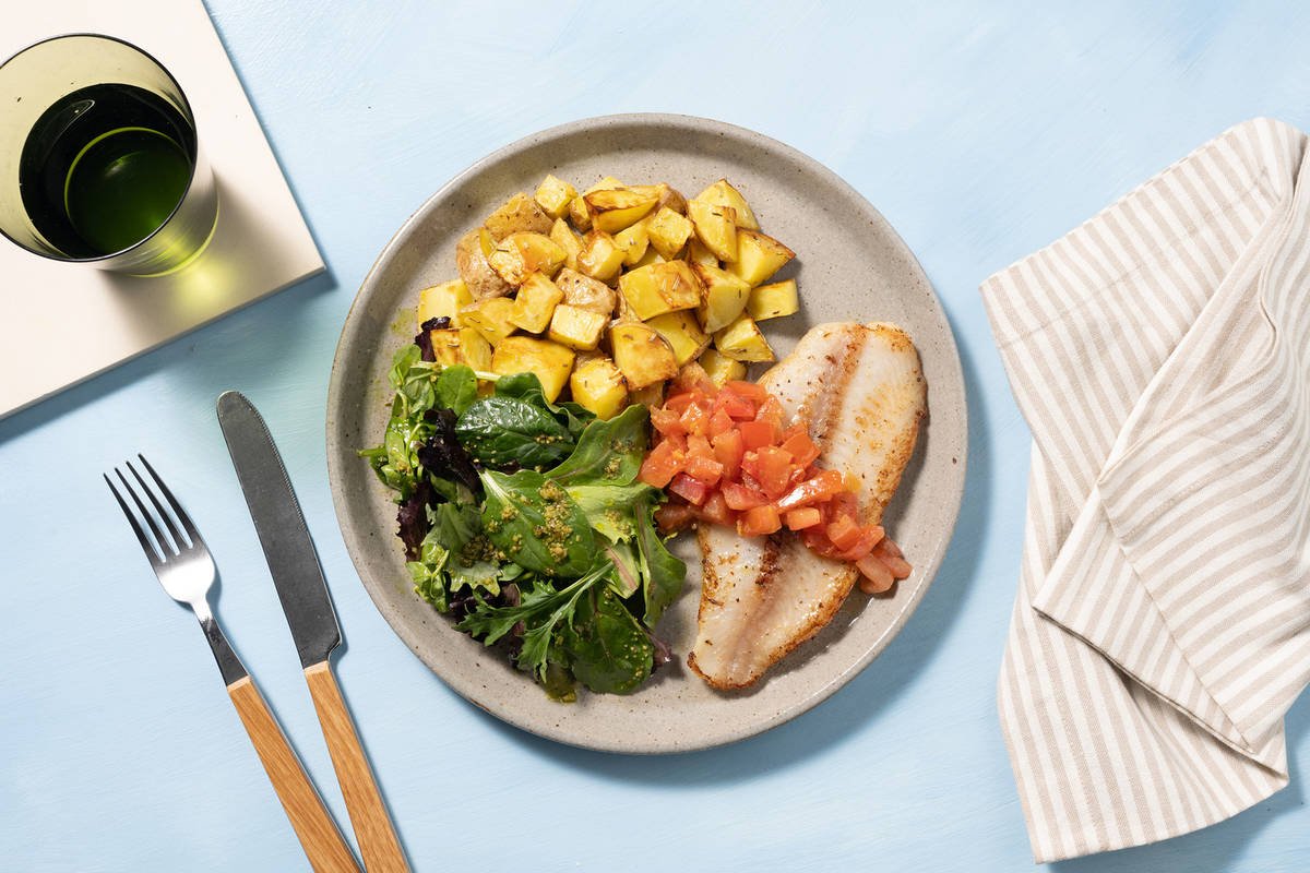 Pesto Baked Salmon and Warm Tomato Salsa