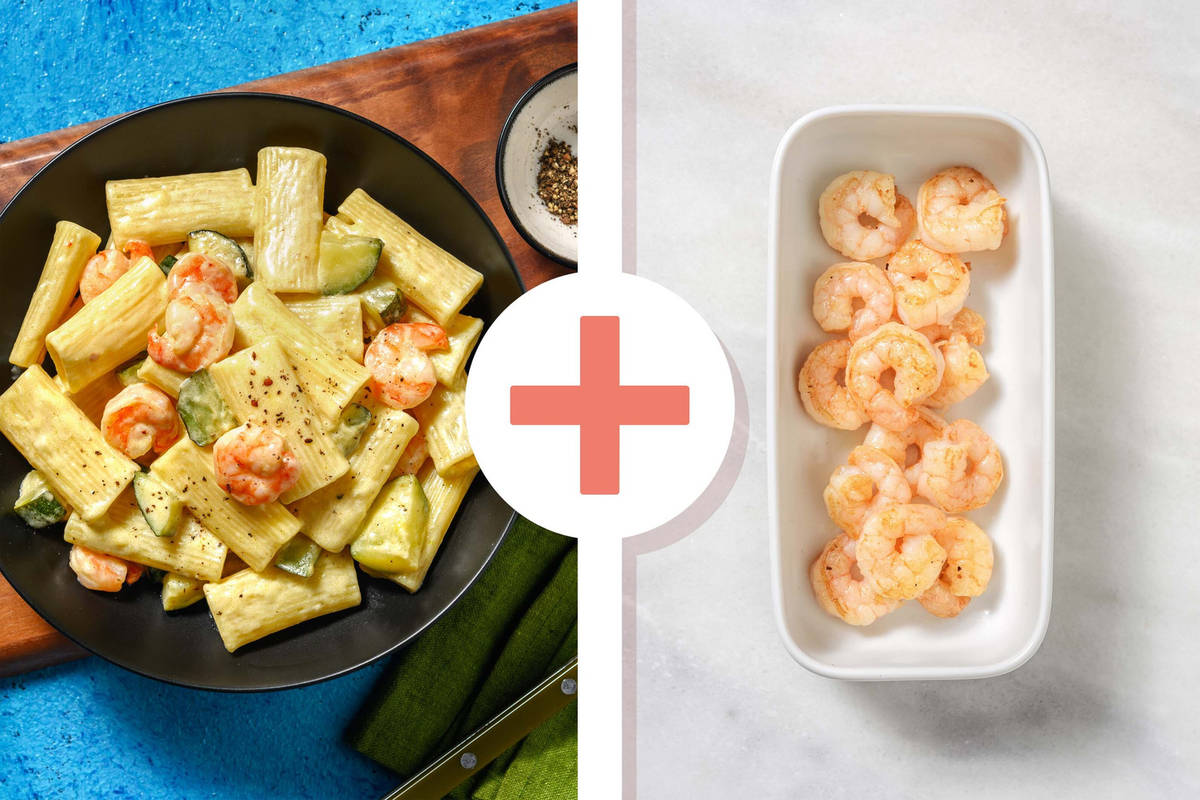 Quick Creamy Double Prawn Rigatoni