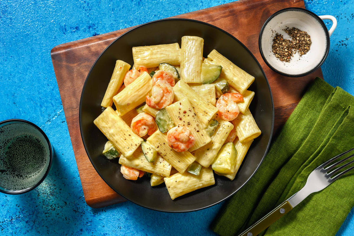 Quick Creamy Prawn Rigatoni
