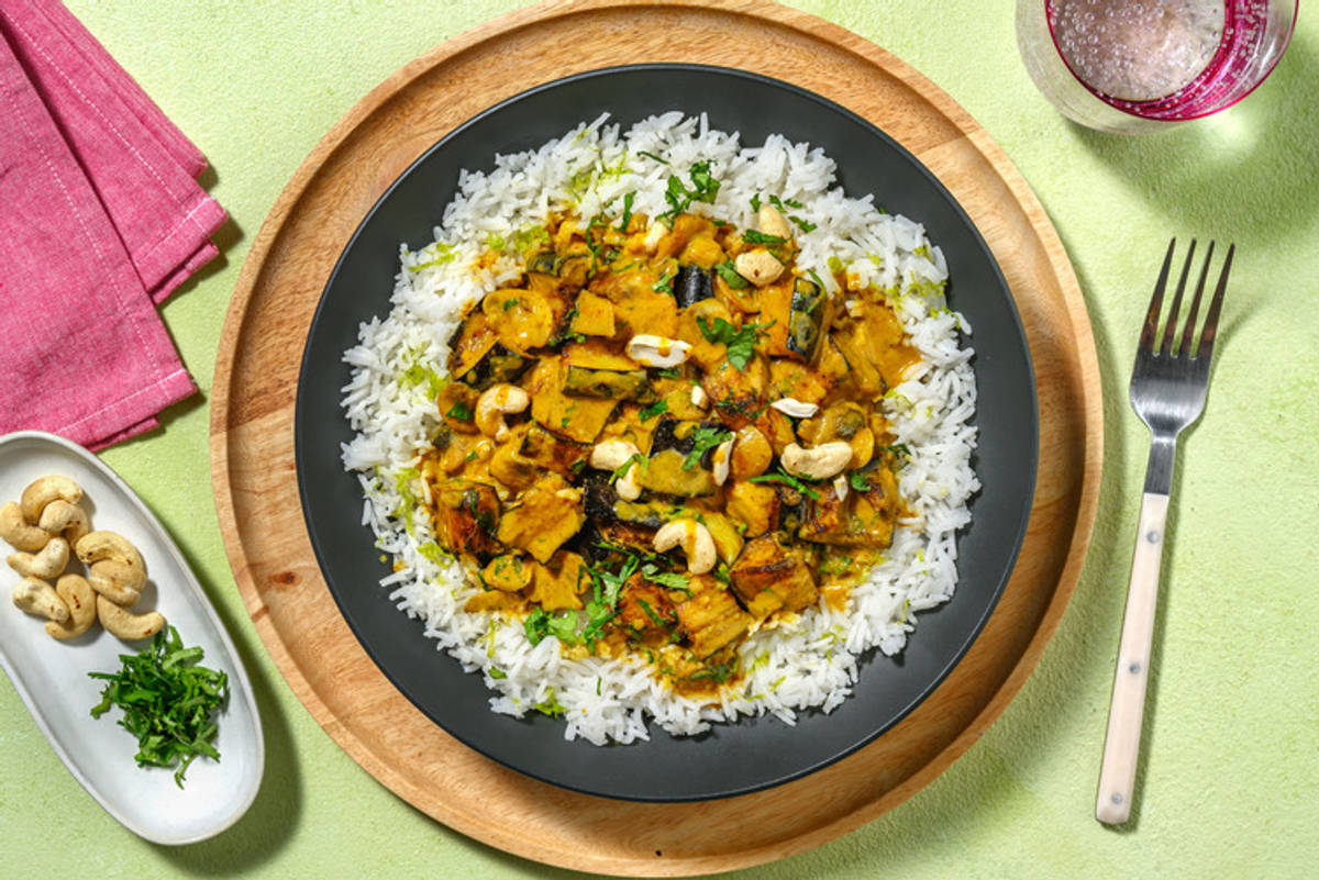 Korma Style Mushroom Curry with Tofu