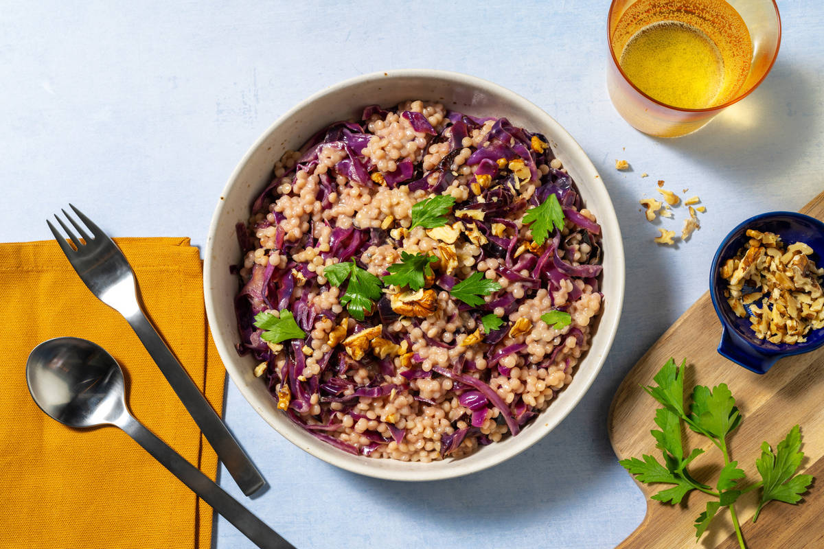 Couscous perlato al gorgonzola e cavolo rosso
