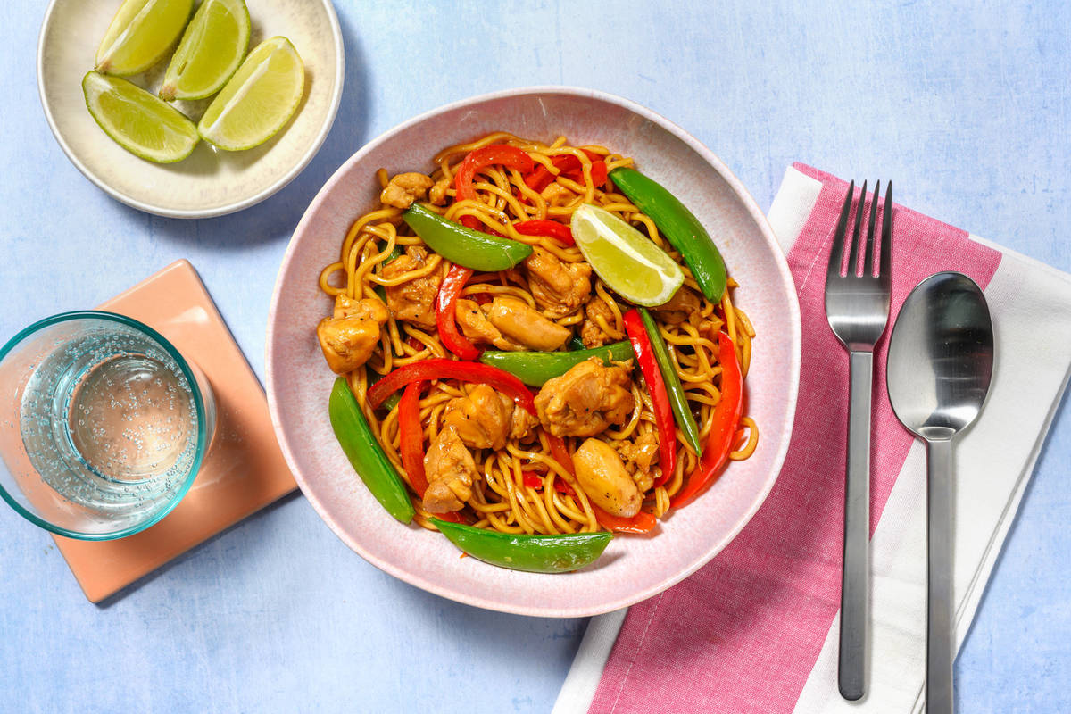 Super Quick Bulgogi Chicken Noodle Stir-Fry
