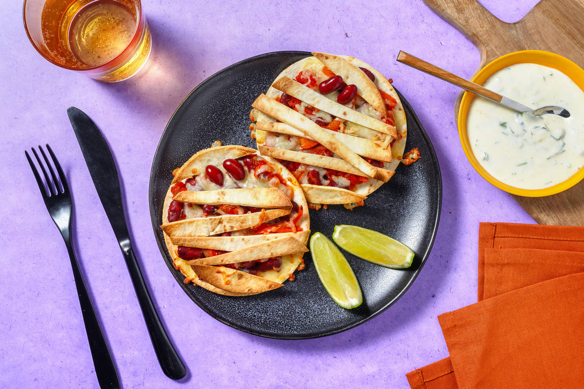 Halloween Bean Quesadillas