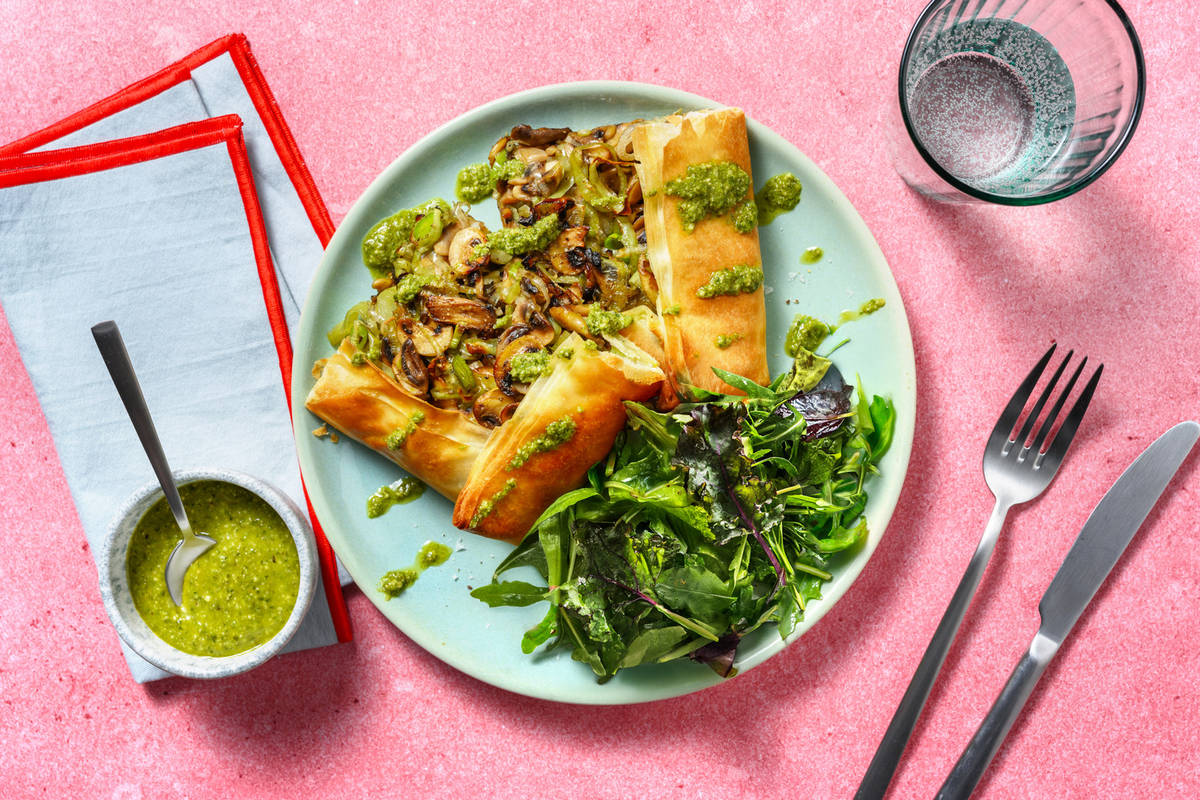 Mushroom, Leek & Herby Potato Filo Galette