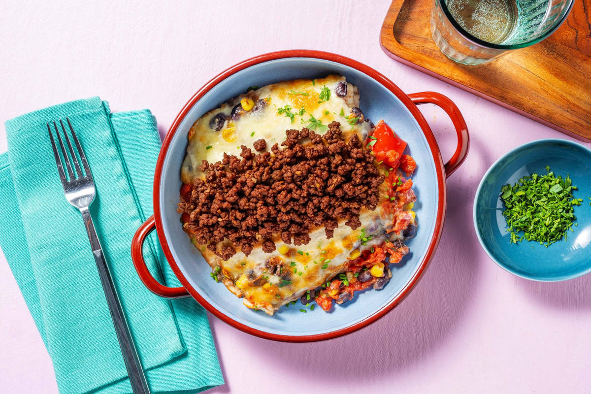 Enchilada Lasagne mit extra Bio-Rinderhack