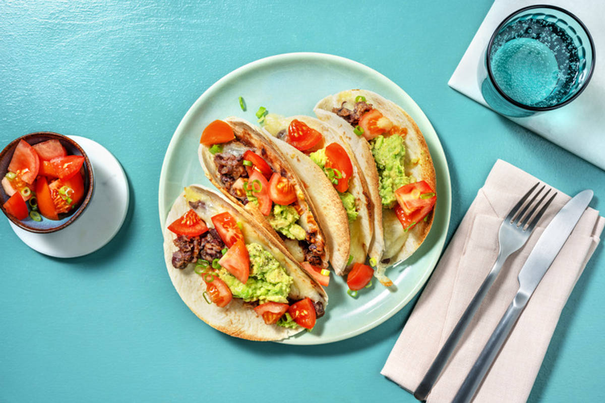 Bean and Cheese Baked Tacos