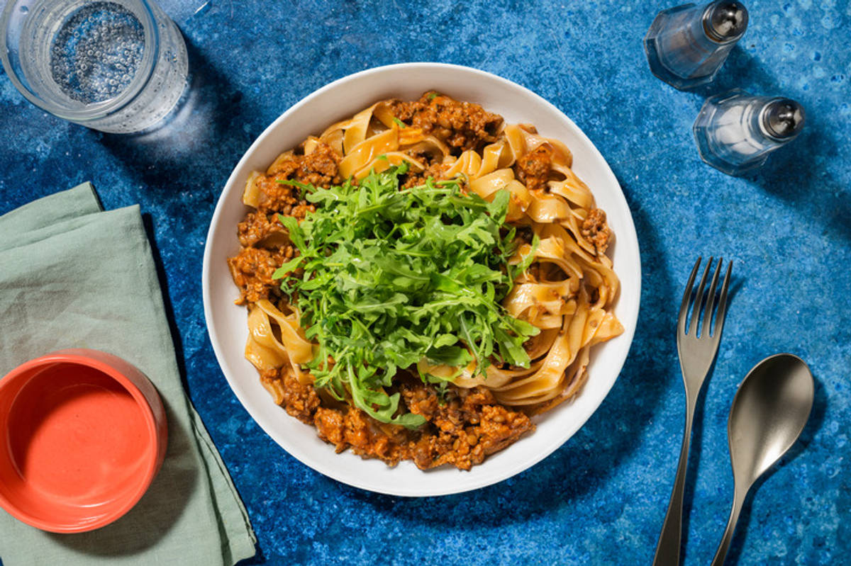 Pork and Lentil Tagliatelle Bolognese