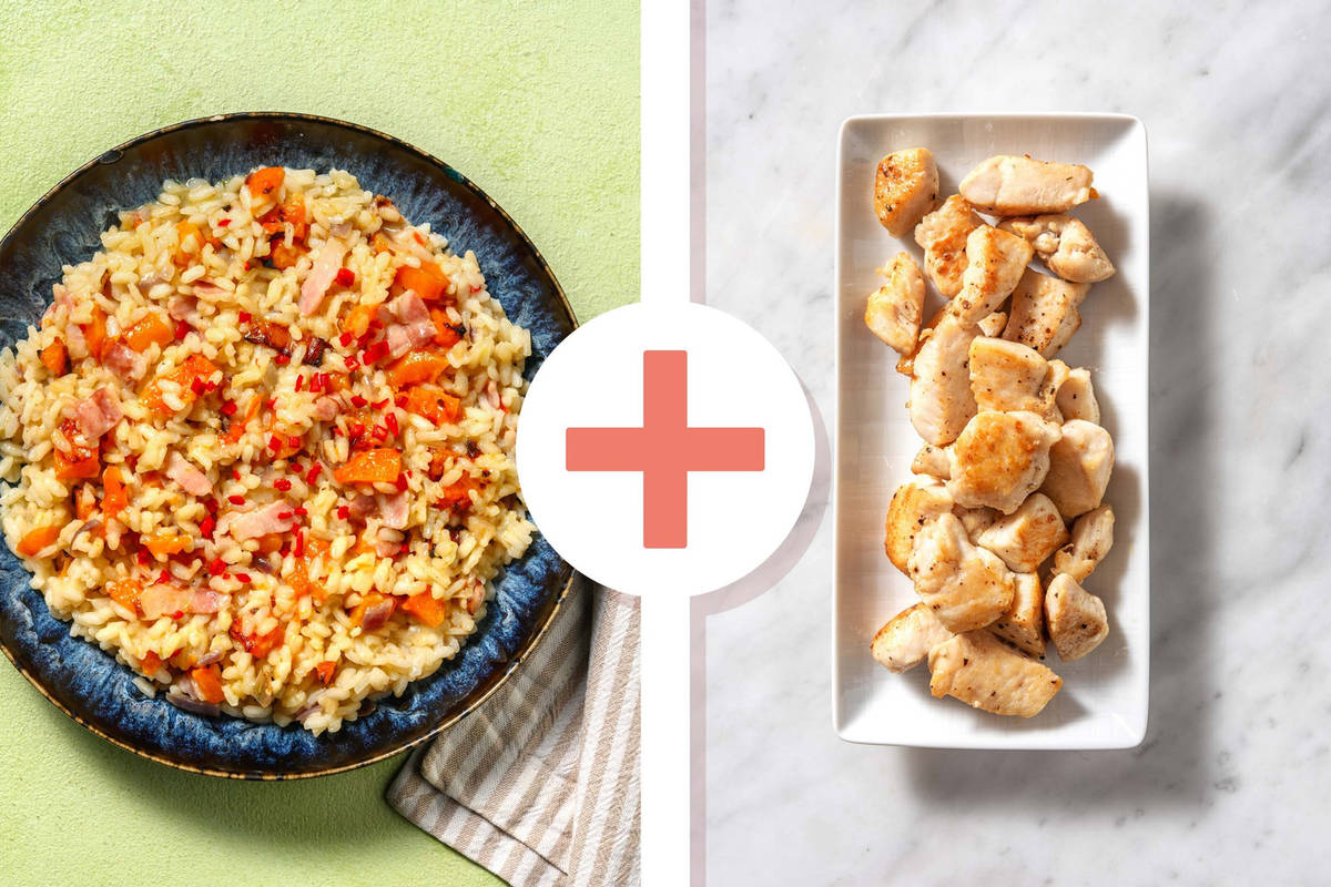 Bacon, Chicken Breast and Butternut Squash Risotto