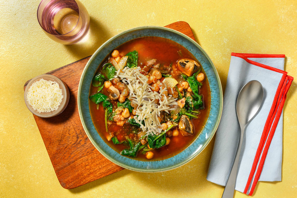 Guiso de garbanzos y setas