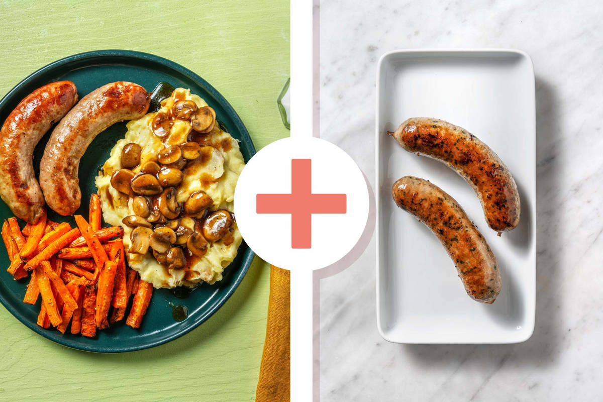 Double Sausages in Mushroom Sauce