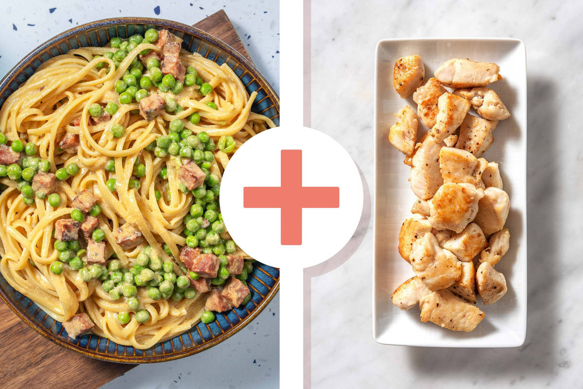 Chorizo and Chicken Breast Linguine in Creamy Sauce