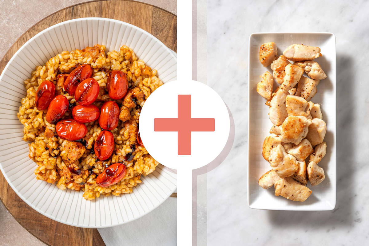Oven-Baked Chorizo, Chicken Breast and Tomato Risotto