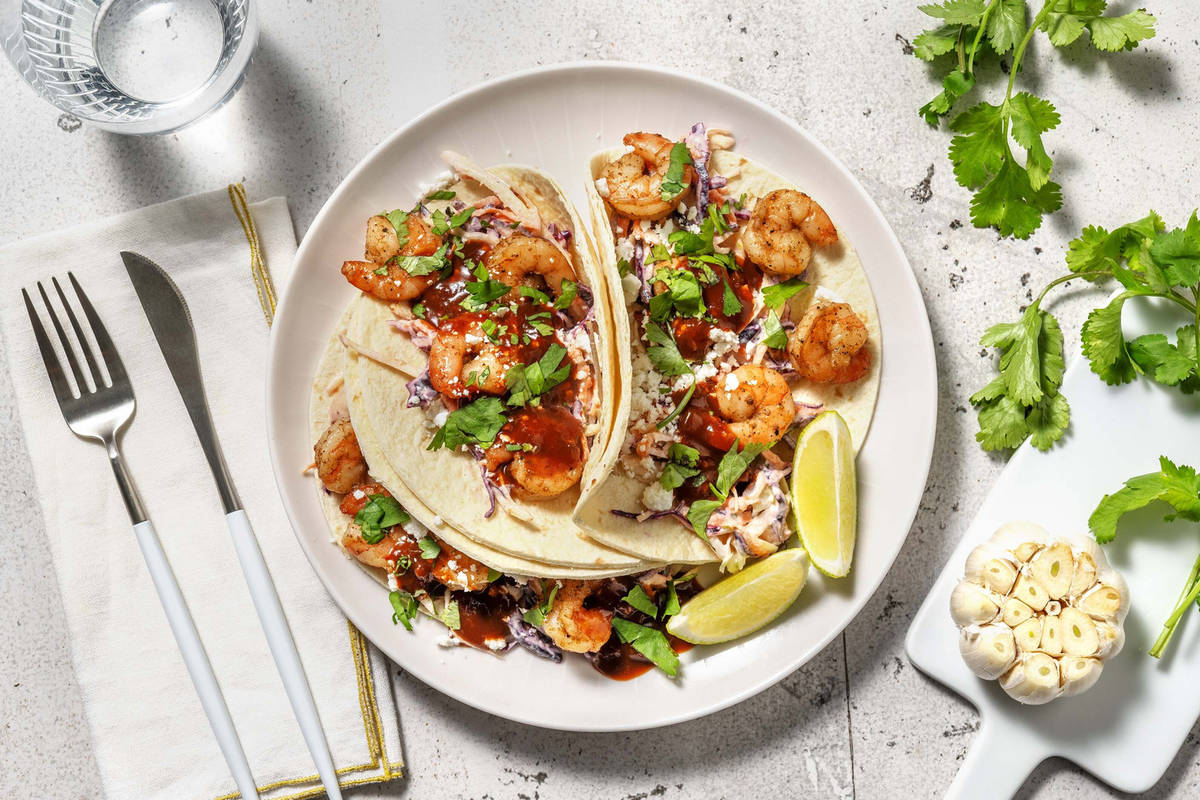 Double Shrimp and Zesty Slaw Tacos