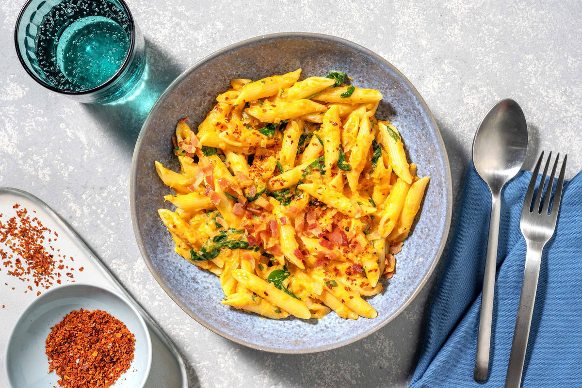 Creamy Butternut-Sage and Chicken Penne