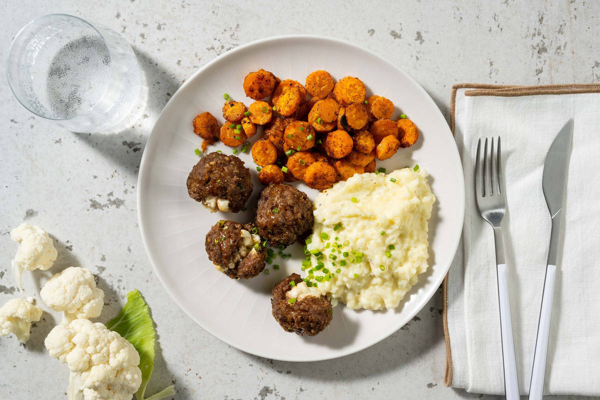 Carb Smart Curd-Stuffed Turkey Meatballs