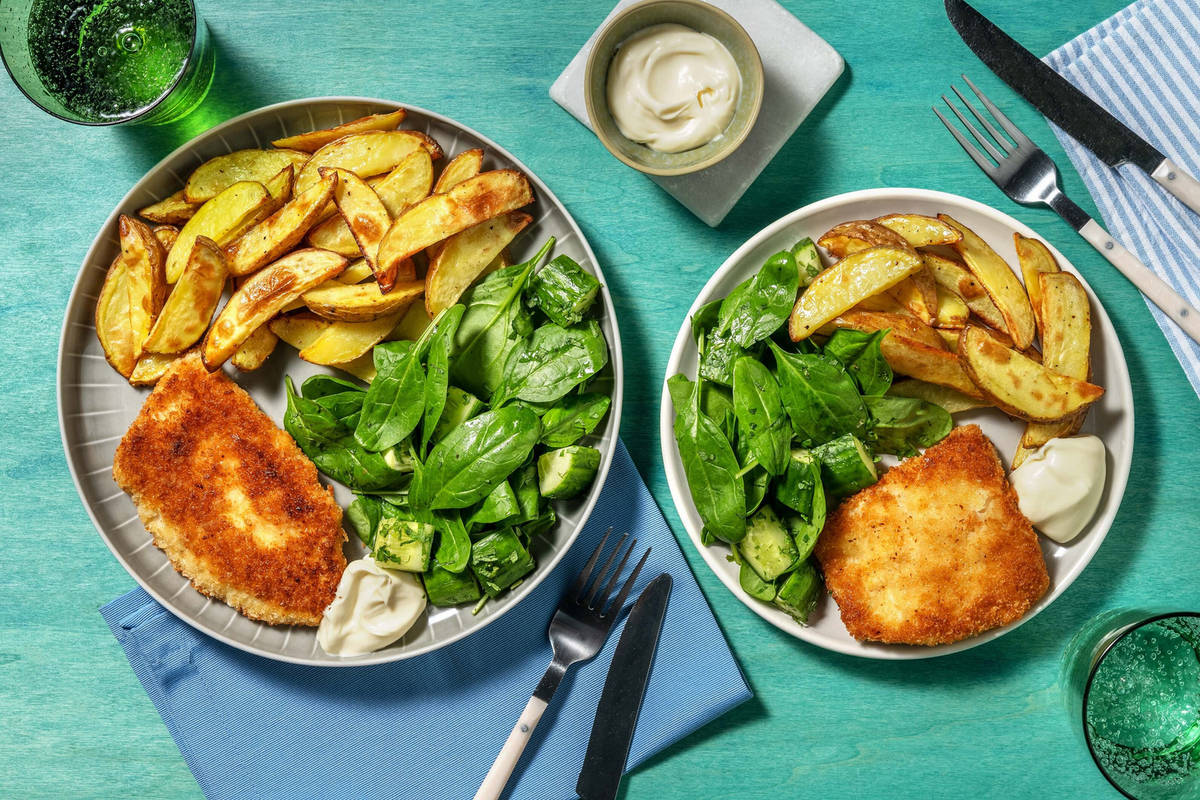 Curry spiced fish and chips