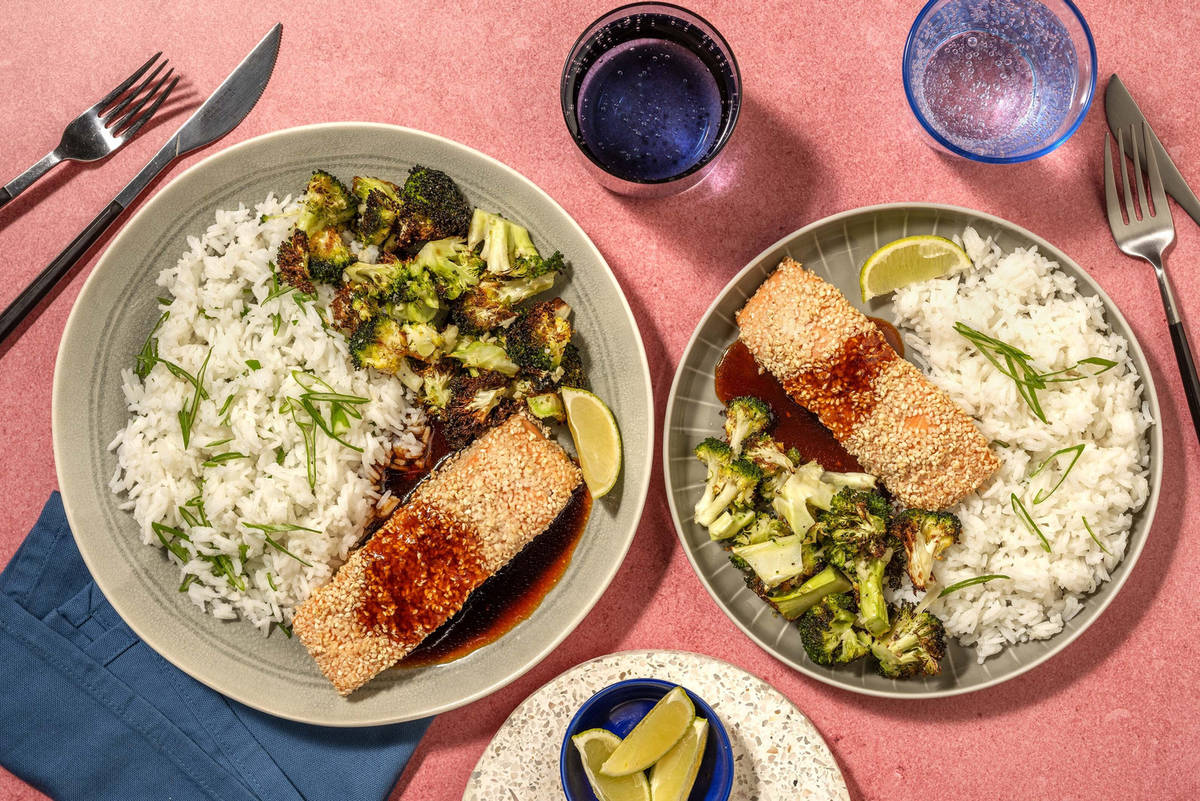 Teriyaki-sesame trout