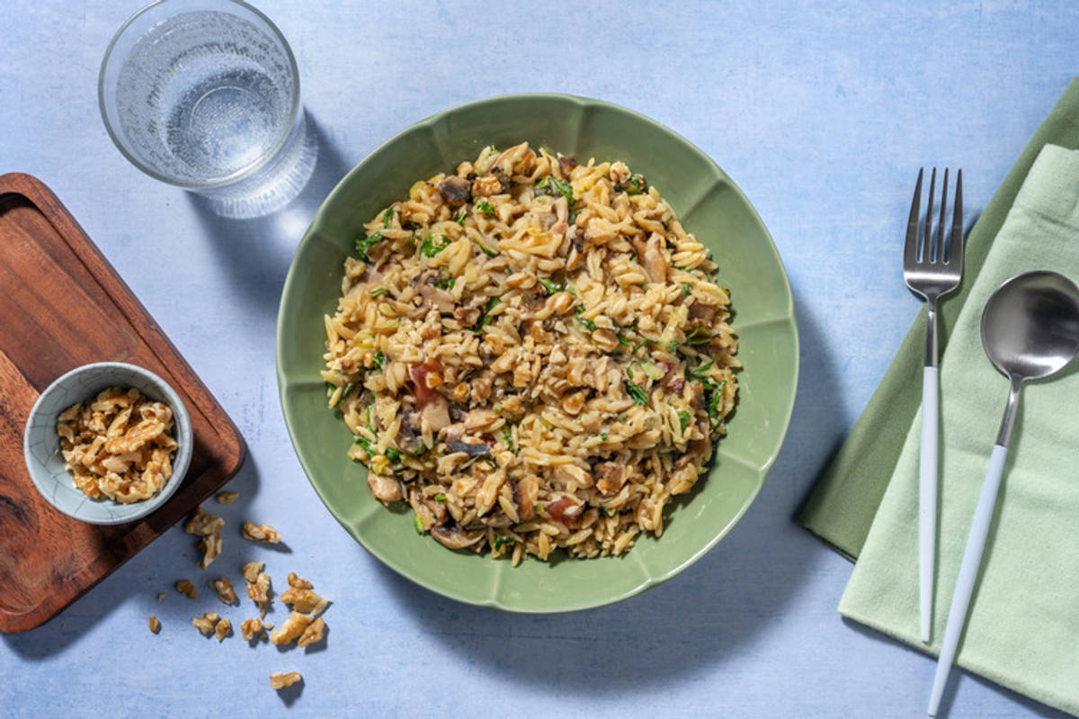 Spinach and Mushroom Orzo