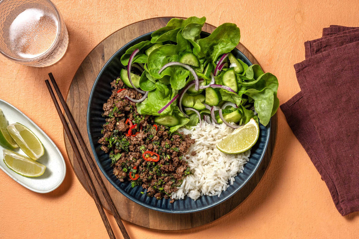 Viande de porc hachée à la vietnamienne avec du riz