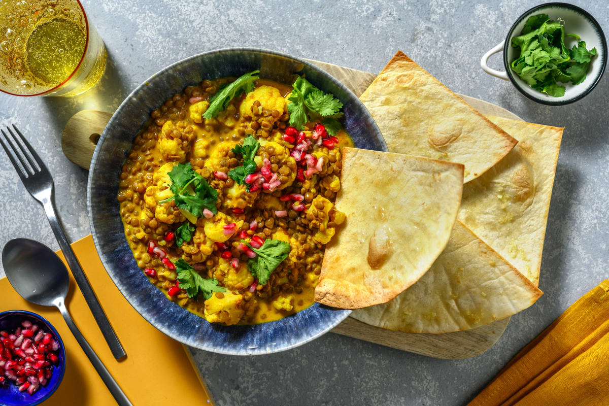 Green lentil cauliflower curry