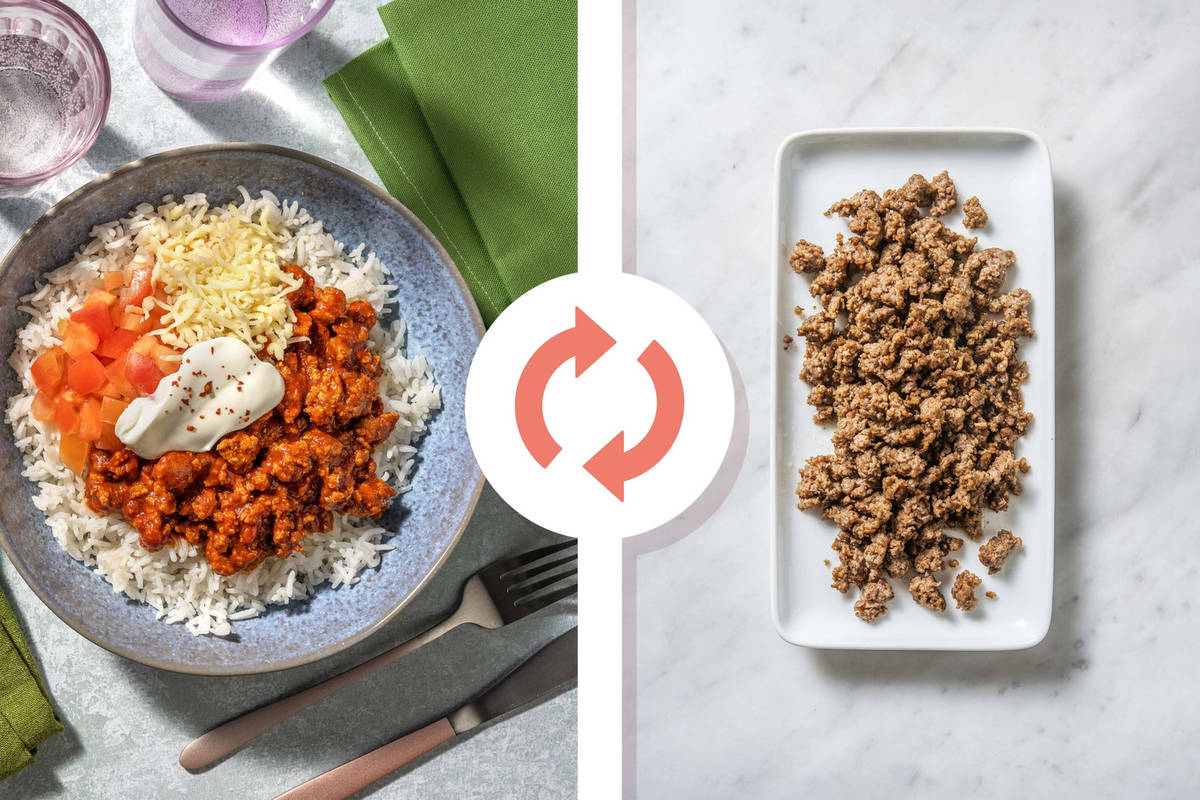 Beef Chilli and Rice Burrito Bowl