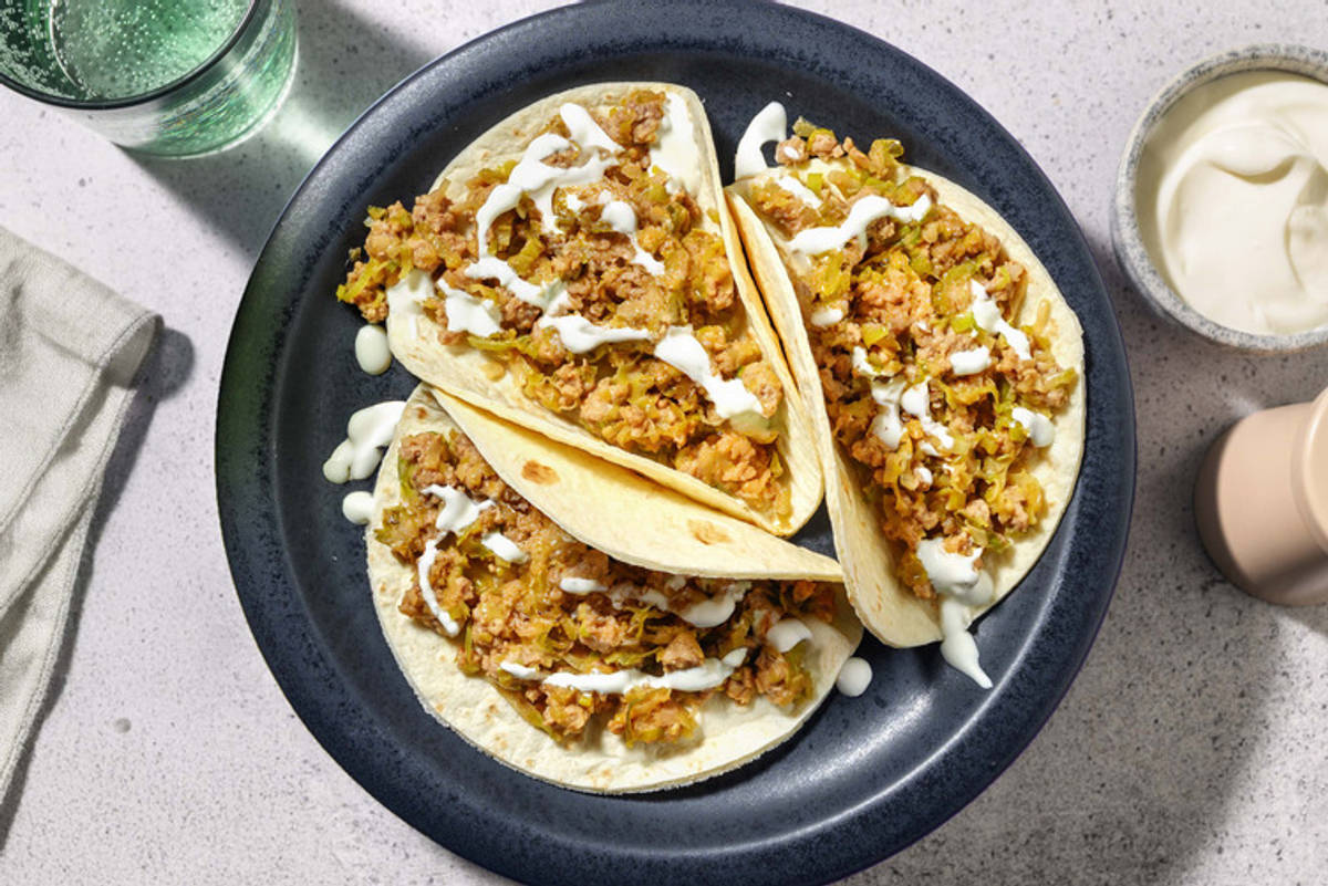 Umami-tacos al maiale macinato e miso