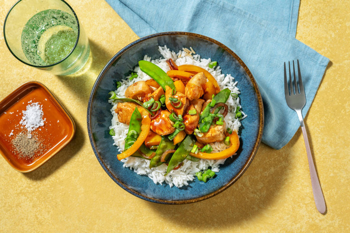 Teppanyaki con extra de pollo y verduras