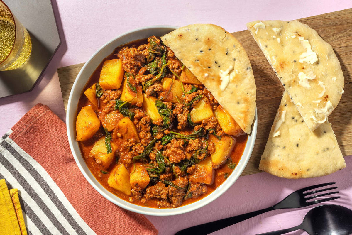Beef, Potato and Pea Rogan Josh Curry