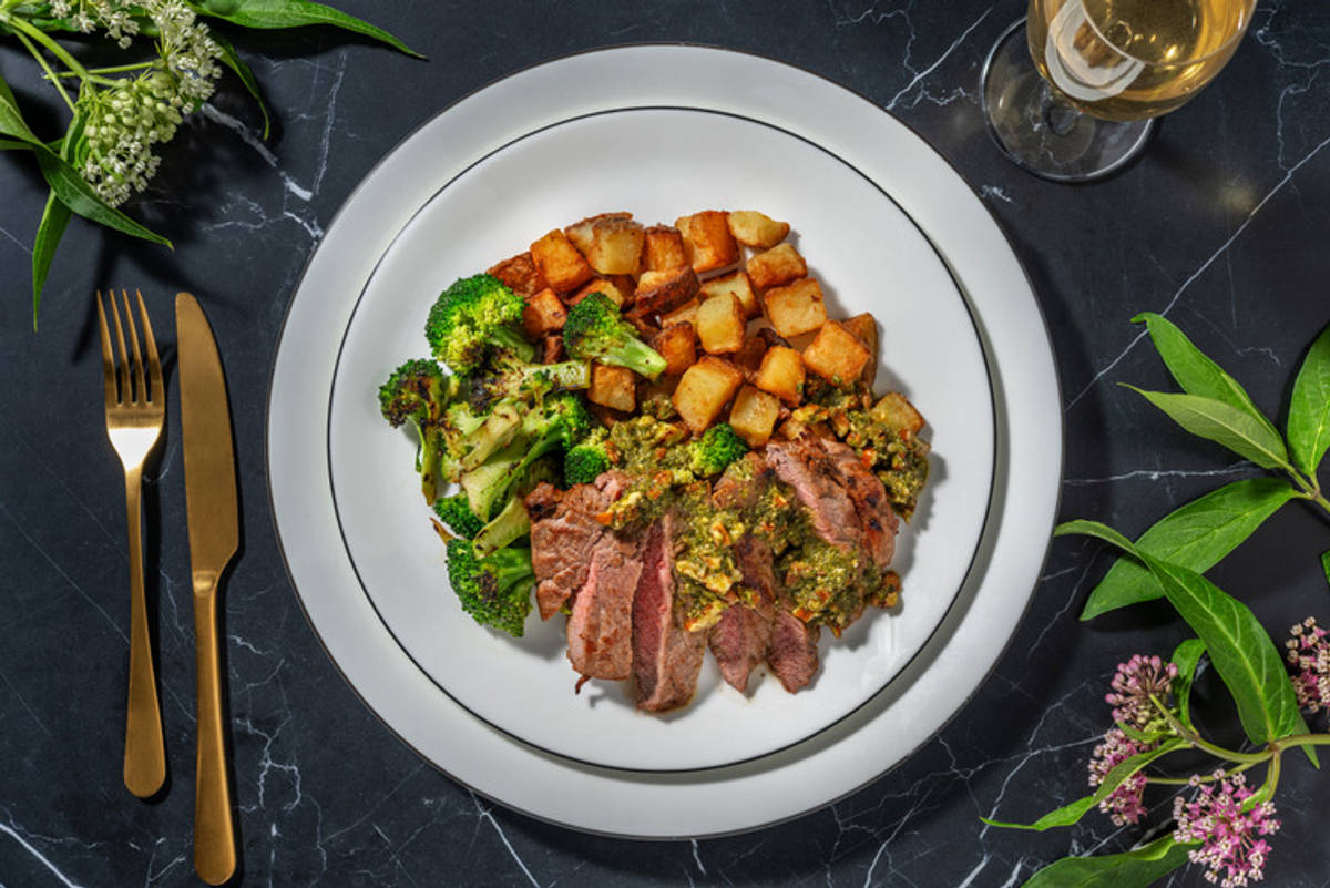 Irish Sirloin Steak and Twice-cooked Potatoes