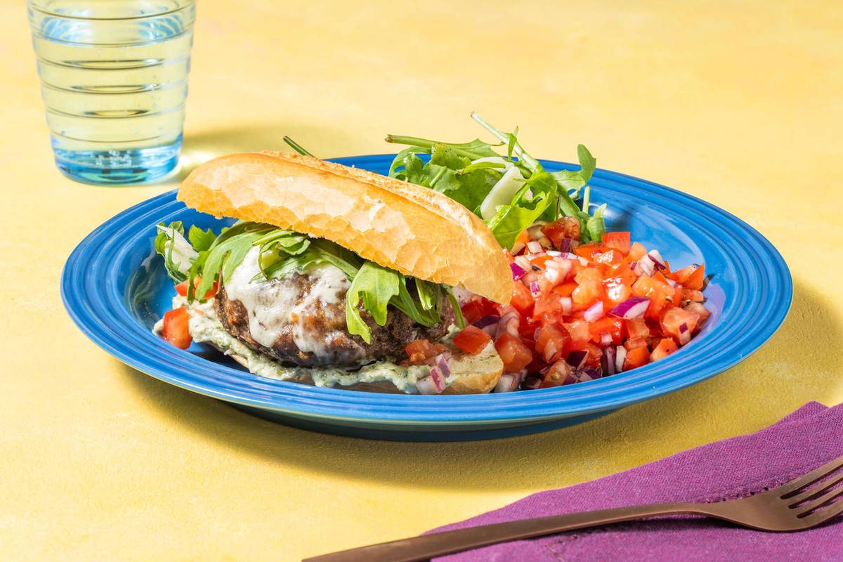 Broodje hamburger op z'n Italiaans