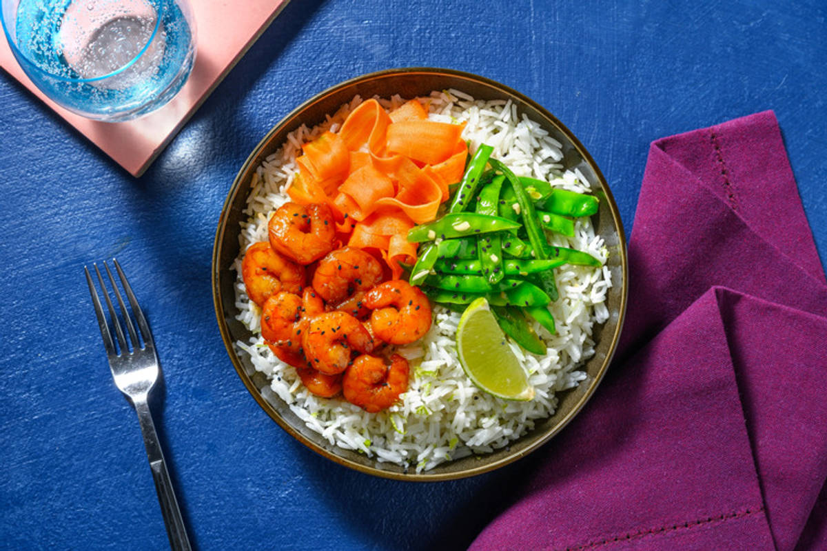 Viaje a Hawai: poke de langostinos teriyaki