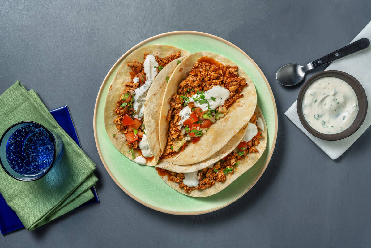 ¡Taco party! Tofu especiado con pico de gallo