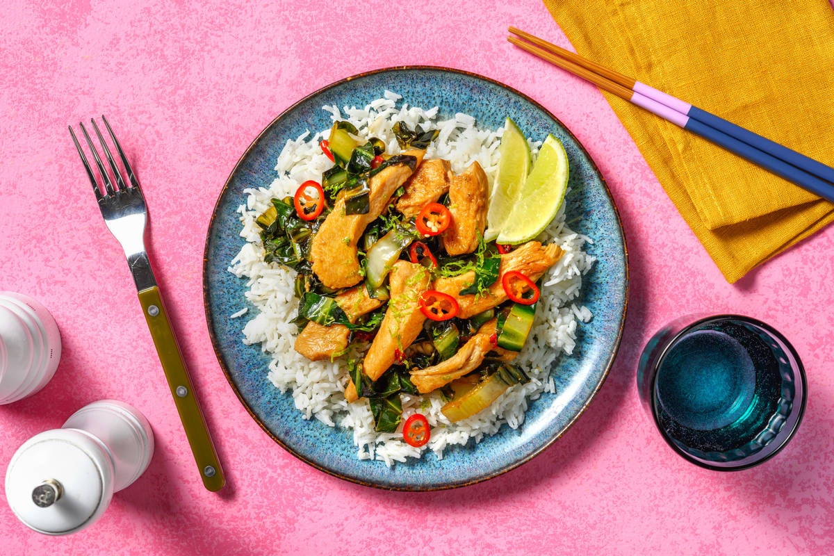 Pollo saltato alla soia e lime