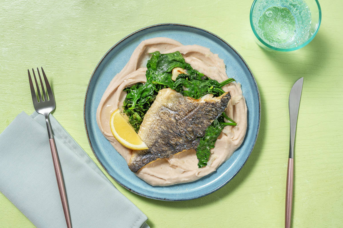 Filetto di orata su crema di cannellini