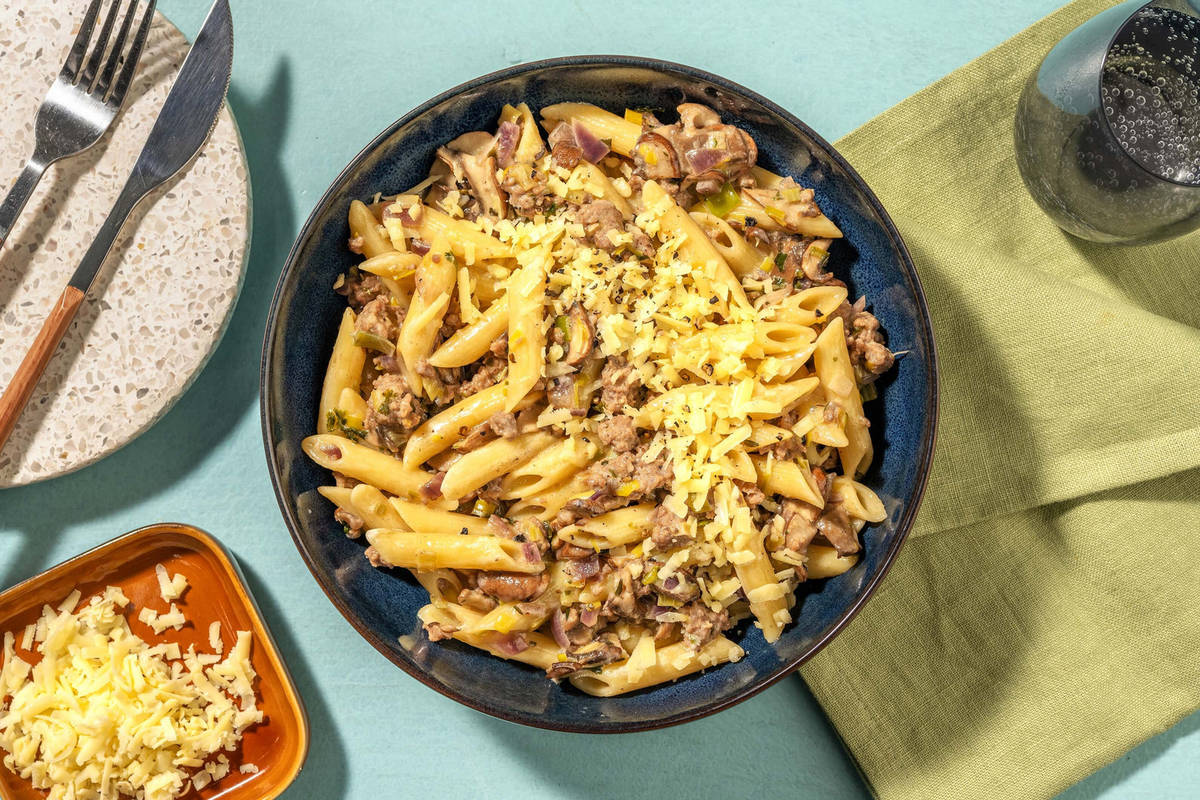 Romige ragù bianco met rundergehakt en penne