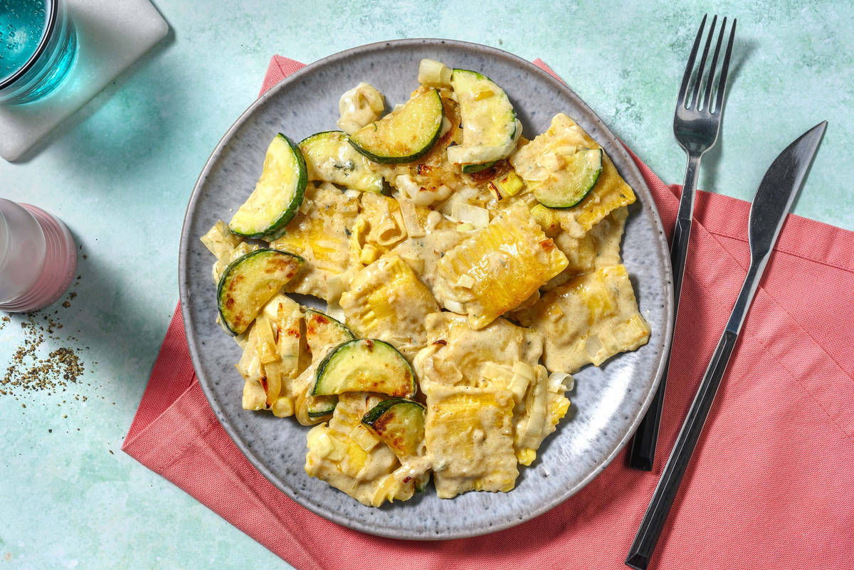 Tortelloni met blauwe-kaasroomsaus